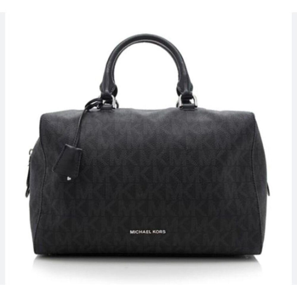 Michael Kors Kirby Black Signature Logo Satchel